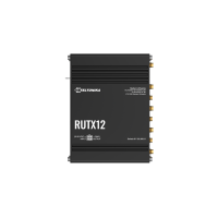 Висок клас индустриален LTE CAT 6 рутер, Dual LTE, Wi-Fi & BT 4.0, Dual SIM, VPN, RMS, Load balancing, RutOS, 600 Mbps, Teltonika RUTX12