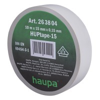 Лента изолационна 10м х15х0.15мм, сива, една ролка, Haupa 263804