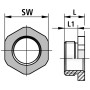 Преходник пластмасов REK-M, сив M 50x1.5/M 40x1.5мм, Flexa 10351M50M40