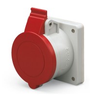 FLUSH-MOUNTING SOCKET 32A 3P+E 6h 380-415V 50Hz 60Hz 75X75MM Screw terminals, Scame 422.3266