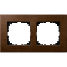 Двойна дървена хоризонтална рамка M-Elegance, орех, Schneider Electric MEG4052-3473