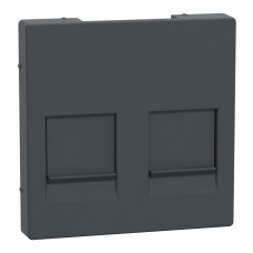 Преден панел за 2 отвора, модулен жак, антрацит, System M, Schneider Electric MEG4562-0414