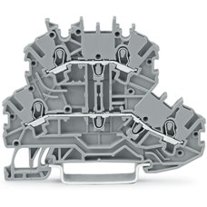 Двуетажна проходна клема L/L, DIN шина, 1,00 mm², сив, Wago 2000-2201