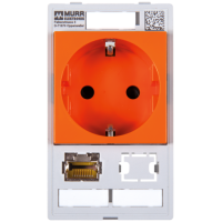 Modlink MSDD комбинирана вложка контакт шуко оранжев / 1x RJ45 + 1x data cutout, Murrelektronik 4000-68000-4620001