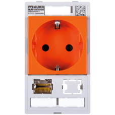 Modlink MSDD комбинирана вложка контакт шуко оранжев / 1x RJ45 + 1x data cutout, Murrelektronik 4000-68000-4620001