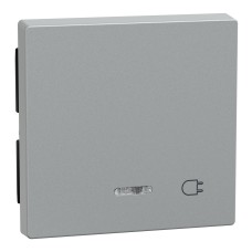 Капак за ключ, Merten System M, с индикаторно прозорче и символ Контакт, алуминий, Schneider Electric 431760