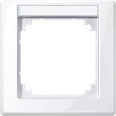 Декоративна рамка, 1 модул с надписна табелка, активно бяло, гланц, Schneider Electric 470125