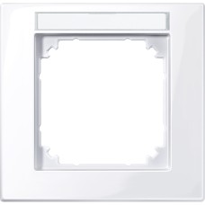 Единична M-Plan, с надписна таблека, активно бяло, гланц, Schneider Electric 514125