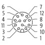 Конектор M12 Женски 0° A-cod. with cable / PUR 12x0.25 gy UL/CSA+drag ch. 1.5m, Murrelektronik 7000-19041-3010150