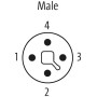Конектор M12 Power male 0° T-cod. screw terminal / 4-pol., max. 1,5mm², 8-10mm, Murrеlektronik 7000-P7391