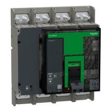 ComPacT NS (2021) Прекъсвач, ComPacT NS1600N, 50kA at 415VAC, 4P, фиксиран, ръчно управление, MicroLogic 2.0 контролен блок, 1600A, Schneider Electric C160N420FM