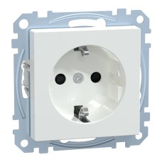 Контакт Шуко, Merten System M, 2P + E, 16A, гланц, антибактериален, активно бяло, Schneider Electric MEG2400-0325