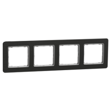 Декоративна рамка, четворна, драскан титан, Schneider Electric SDD372804U