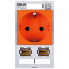 Modlink MSDD комбинирана вложка контакт шуко оранжев / 2 x RJ45, Murrelektronik 4000-68000-4620004