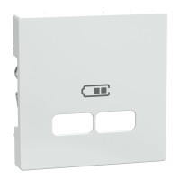 Schneider Electric MEG4367-0325 - Преден панел за двоен излаз USB A+А - 2.1 A, System M, aктивно бяло