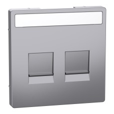 Преден панел за 2 отвора , модулен жак, стомана, System Design, Schneider Electric MEG4564-6036