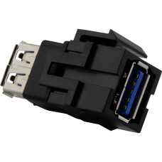 USB 3.0 жак за конектор, Merten, Keystone, черен, Schneider Electric MEG4582-0001