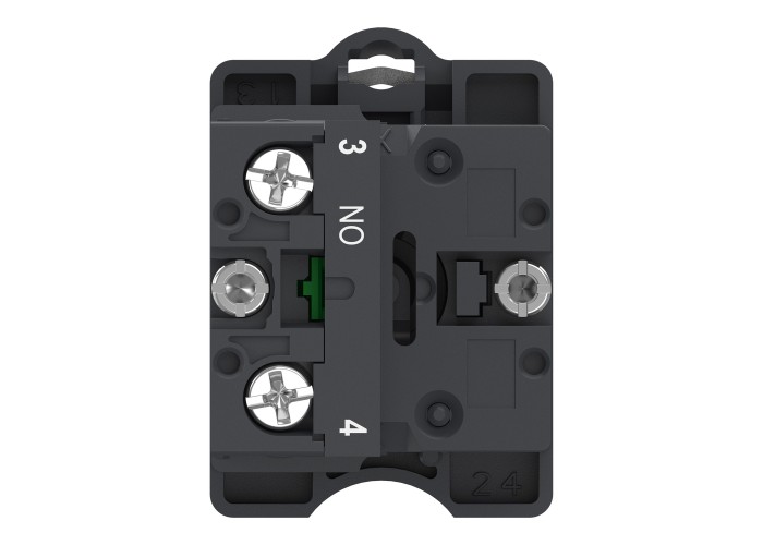 Цялостен светещ бутон, Easy Harmony XA2, пластмасова глава, 22 mm, червен, 1NO, AC/DC 24V, пружинно връщане, Schneider Electric XA2AW34B1