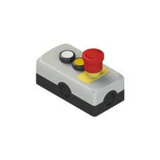 Complete unit with enclosure, 2 flush pushbuttons, 1 emergency pushbutton and contacts, Pizzato ES AC33076