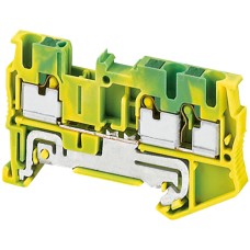 Terminal block, Linergy TR, push-in type, protective earth, 3 points, 2.5mm², green-yellow, set of 50, Schneider Electric NSYTRP23PE