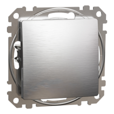 Еднополюсен ключ 10AX, драскан алуминий, Schneider Electric SDD170101U
