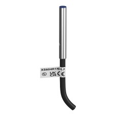 Миниатюрен индуктивен сензор, D4 plain, L31mm, неръждаема стомана, Sn1.5mm, кабел 2m, Telemecanique XS604R1NAL2