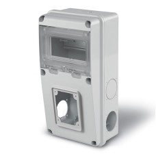 ENERBOX Разпределително табло 6 DIN 1 отв. за контакти 63 A + 2 шуко IP55 285x145x107mm, Scame 633.1012