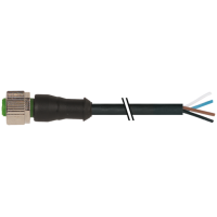 Конектор M12 Женски 0° with cable; PVC 4x0.34 bk UL/CSA 5m, Murrelektronik 7000-12221-6140500