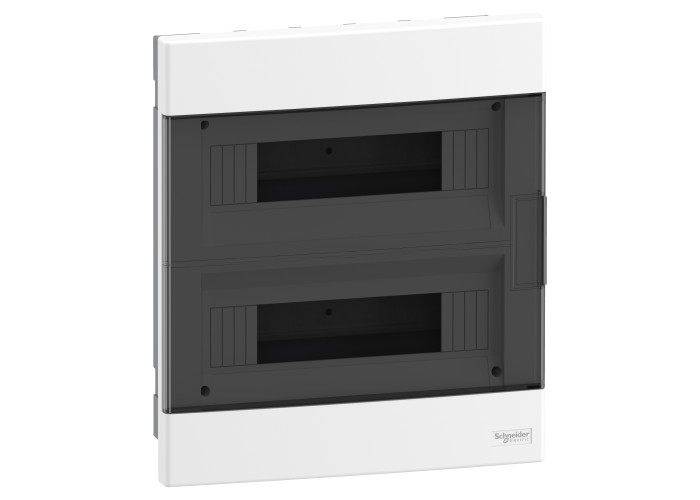 Easy9 EU enclosures Модулно табло, Easy9 EU, вграден монтаж, 2 реда 24 модула, 2 клеми земя/нула, опушена врата, Schneider Electric EZ9EUA212