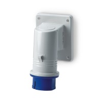 Flush mounting appliance inlet, IP44 16A 1P+N+E 230V AC GREY 70x87mm Type 3A 1P+N+E 16A 230V~ 3,7kW, Scame 200.01693