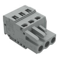 1-проводен женски щепсел, разстояние между пиновете 5 mm 5 mm, 3-полюсен, 2.5 mm², сив, Wago 231-103/026-000