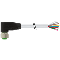 Конектор M12 Женски 90° with cable ,  PUR 8x0.25 gy drag chain 3m, Murrelektronik 7000-17061-2920300