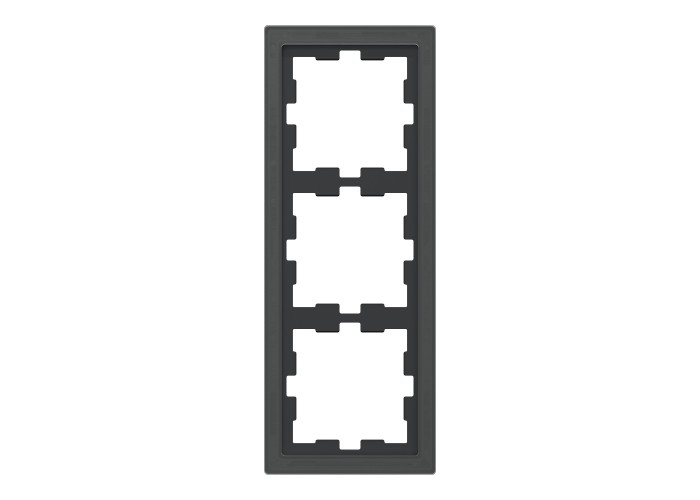 D-Life стъклена вертикална рамка, 3 модула, черен оникс, Schneider Electric MEG4030-6503