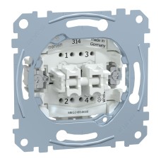 Двоен бутон с глим лампа 10А, вграден монтаж, Schneider Electric MEG3165-0000