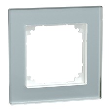 Стъклена единична рамка M-Plan glass, вертикална, кристално бяло, Schneider Electric MEG4010-2320