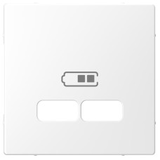 Schneider Electric MEG4367-6035 - Преден панел за двоен излаз USB A+А - 2.1 A, D-Life, бял лотус