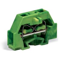 2-проводна клема, без бутони, фиксиращ фланец, 1-полюсен, отвор Ø 3.2 mm, 1.5 mm², зелен-жълто, Wago 260-307