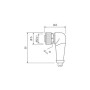 M12 male 0° / M12 female 90° A-cod. / PUR 4x0.34 bk UL/CSA+drag ch. 15m, Murrelektronik 7000-40121-6341500