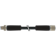 M12 Power male 0° / female 0° L-cod. / PUR 5x2.5 bk UL/CSA+drag ch. 10m, Murrelektronik 7000-P4241-P341000