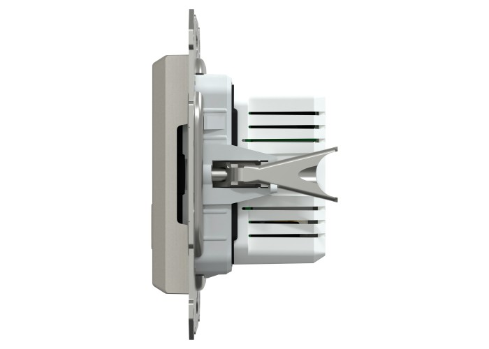Двойно USB зарядно устройство, Asfora, тип A+C, 21W, механизъм с фиксираща рамка, бронз, Schneider Electric EPH2700569