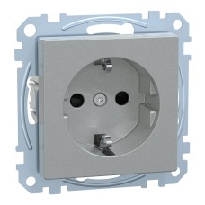 Контактен излаз със Защита, Шуко, 2P + E, 16A, анлуминий, Schneider Electric MEG2300-0460