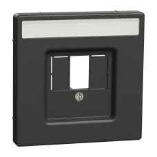 Преден панел за мултимедийна розетка с държач за етикет, антрацит, System Design, Schneider Electric MEG4250-6034