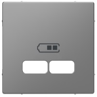 Schneider Electric MEG4367-6036 - Преден панел за двоен излаз USB A+А - 2.1 A, D-Life, стомана