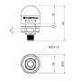 MC35 UL Трицветна лампа + зумер 24V RGY M12 конектор, Werma 241.440.55