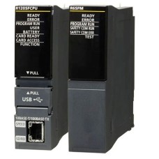 PLC iQ-R Safety CPU, 4096 points, 1200 Ksteps, USB, Ethernet, includes R6SFM, Mitsubishi Electric R120SFCPU-SET