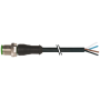 M12 male 0° A-cod. with cable / PUR 4x0.34 bk UL/CSA+drag ch. 3m, Murrelektronik 7000-12021-6340300