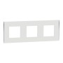 Тройна рамка Unica Deco бял/сребро, Schneider Electric NU600640