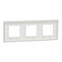 Тройна рамка Unica Deco бял/сребро, Schneider Electric NU600640