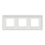 Тройна рамка Unica Deco бял/сребро, Schneider Electric NU600640