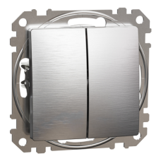 Сериен девиаторен ключ 10AX, драскан алуминий, Schneider Electric SDD170108U